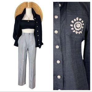 Vintage Sheri Martin Blouse Top | Long Sleeve | Button Down | Jacket | S…